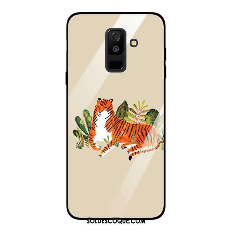 Coque Samsung Galaxy A6 Étui Étoile Téléphone Portable Verre Tigre Pas Cher