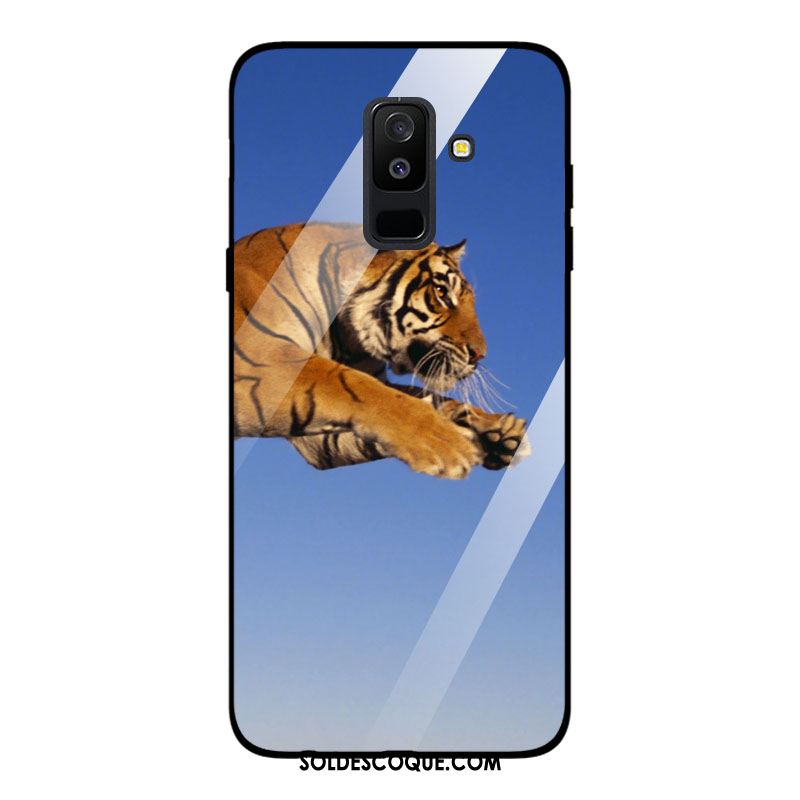 Coque Samsung Galaxy A6 Étui Étoile Téléphone Portable Verre Tigre Pas Cher