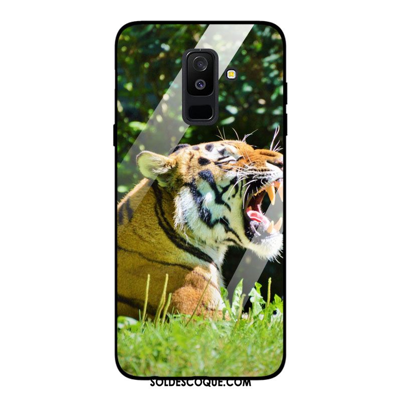 Coque Samsung Galaxy A6 Étui Étoile Téléphone Portable Verre Tigre Pas Cher