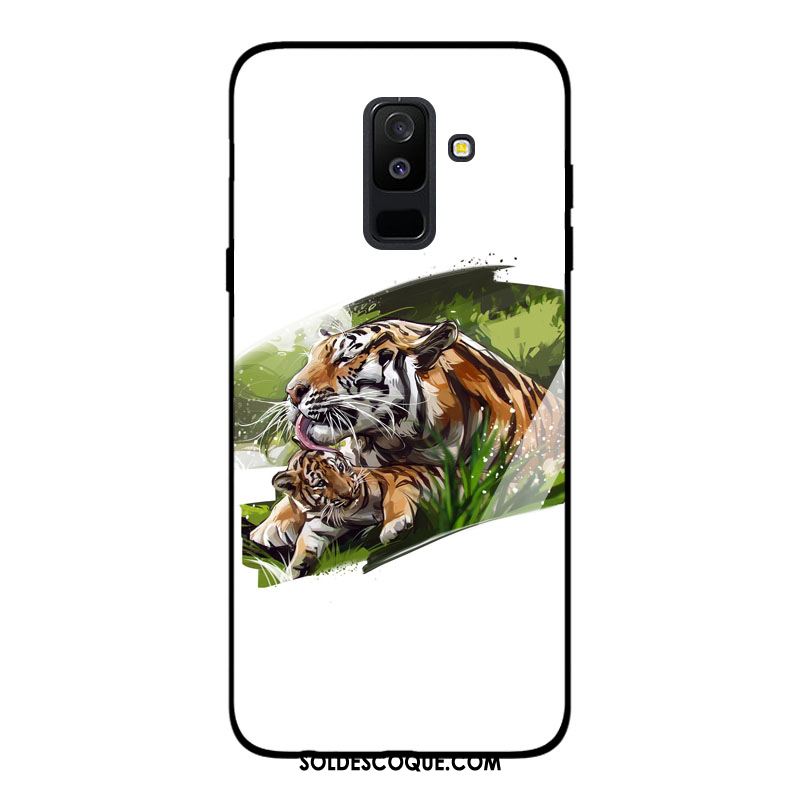 Coque Samsung Galaxy A6 Étui Étoile Téléphone Portable Verre Tigre Pas Cher