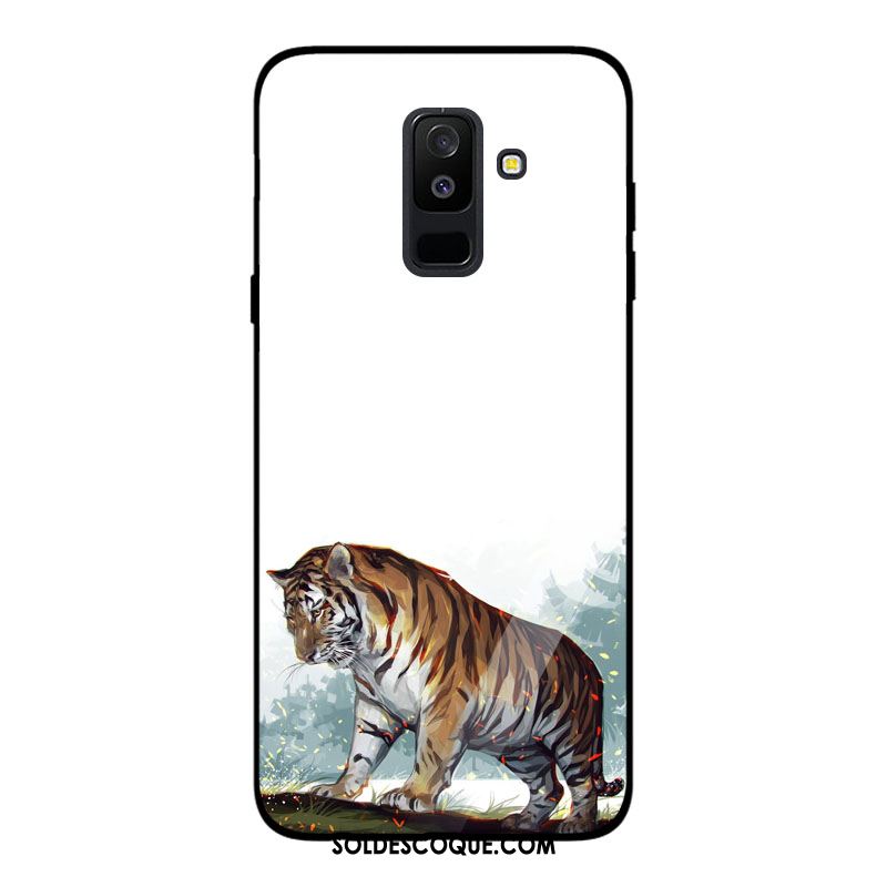 Coque Samsung Galaxy A6 Étui Étoile Téléphone Portable Verre Tigre Pas Cher