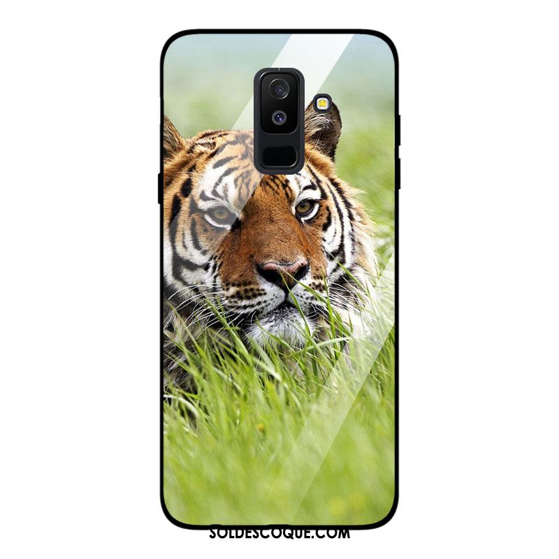 Coque Samsung Galaxy A6 Étui Étoile Téléphone Portable Verre Tigre Pas Cher