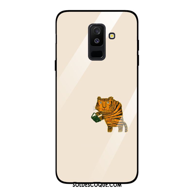 Coque Samsung Galaxy A6 Étui Étoile Téléphone Portable Verre Tigre Pas Cher