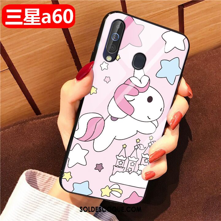 Coque Samsung Galaxy A60 Incassable Rose Étui Silicone Étoile Soldes