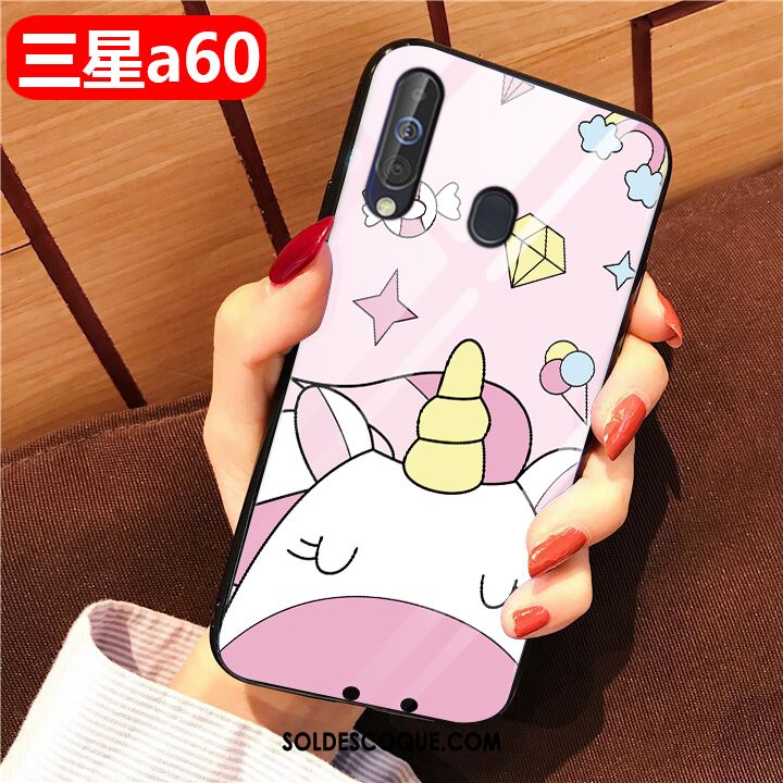 Coque Samsung Galaxy A60 Incassable Rose Étui Silicone Étoile Soldes