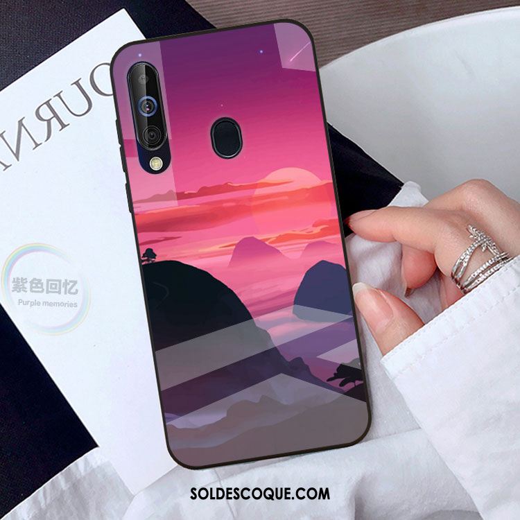 Coque Samsung Galaxy A60 Personnalité Noir Créatif Verre Miroir Pas Cher