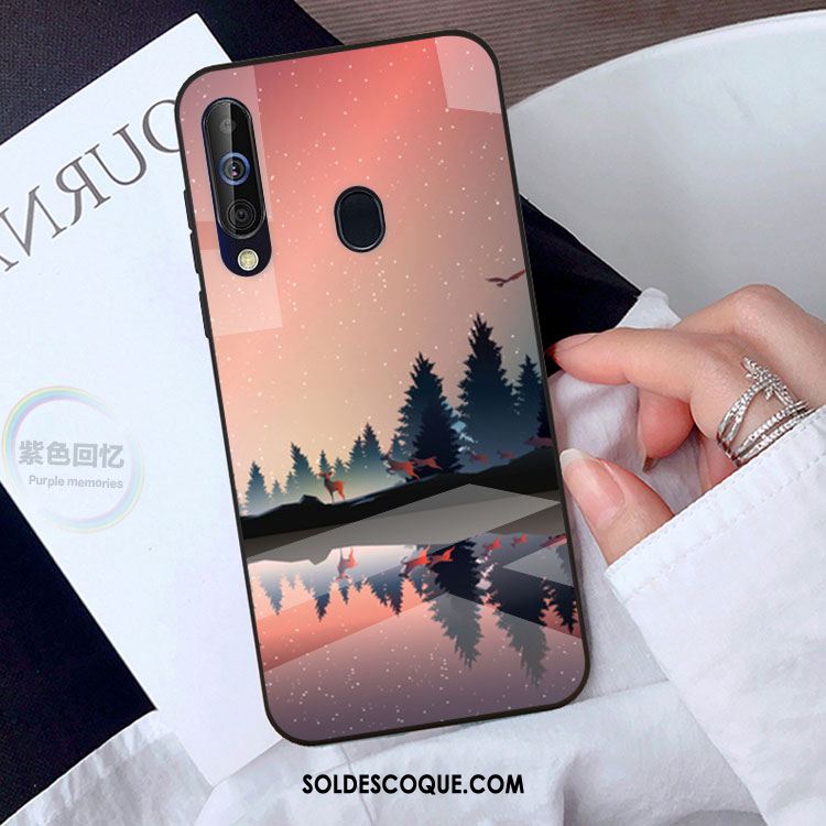 Coque Samsung Galaxy A60 Personnalité Noir Créatif Verre Miroir Pas Cher