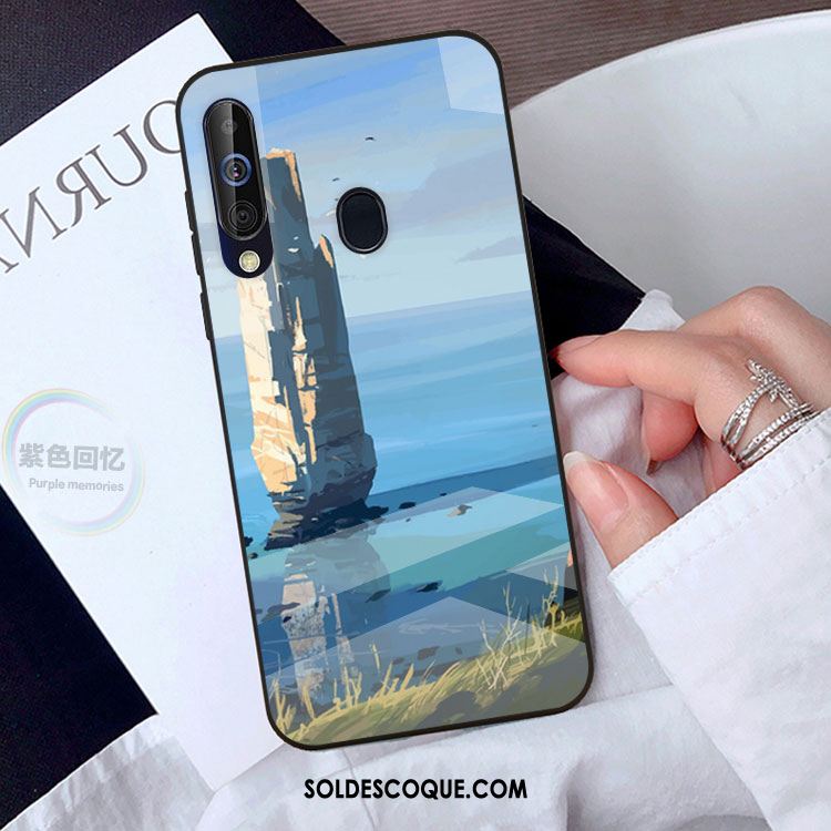 Coque Samsung Galaxy A60 Personnalité Noir Créatif Verre Miroir Pas Cher