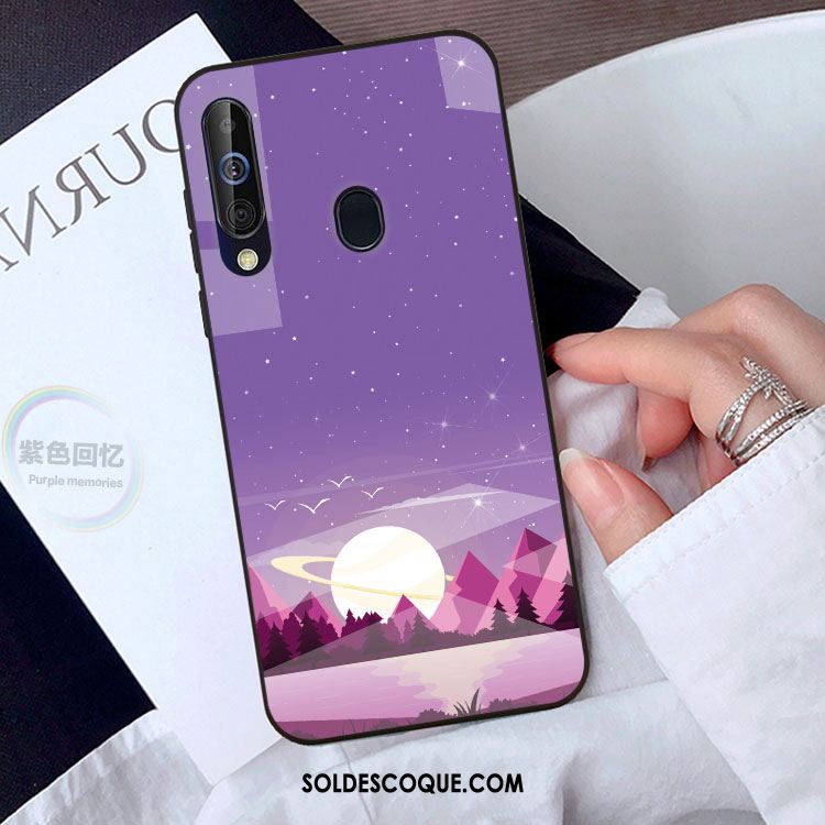 Coque Samsung Galaxy A60 Personnalité Noir Créatif Verre Miroir Pas Cher