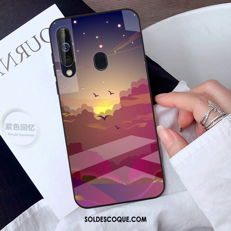 Coque Samsung Galaxy A60 Personnalité Noir Créatif Verre Miroir Pas Cher