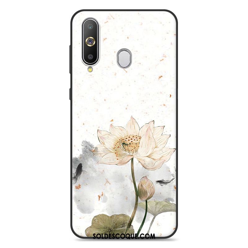 Coque Samsung Galaxy A60 Style Chinois Téléphone Portable Art Gris Vent Housse En Vente