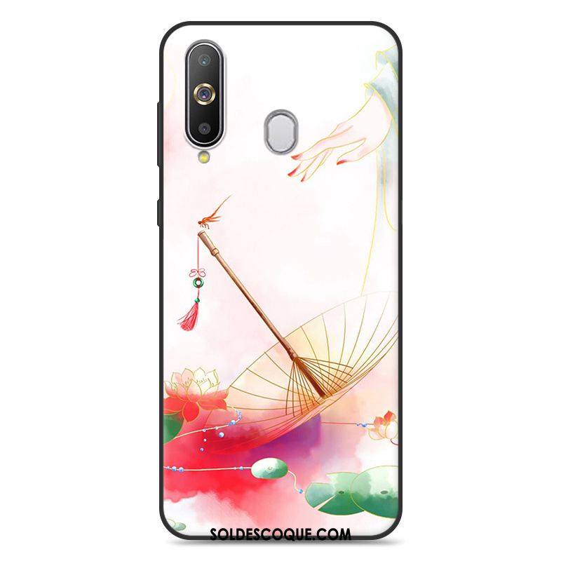 Coque Samsung Galaxy A60 Style Chinois Téléphone Portable Art Gris Vent Housse En Vente