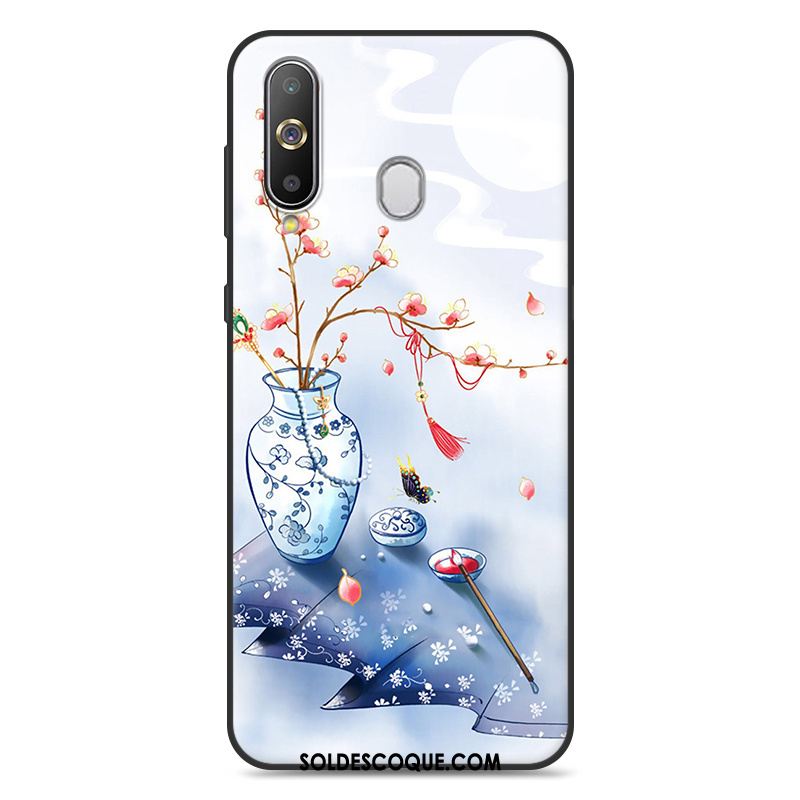 Coque Samsung Galaxy A60 Style Chinois Téléphone Portable Art Gris Vent Housse En Vente