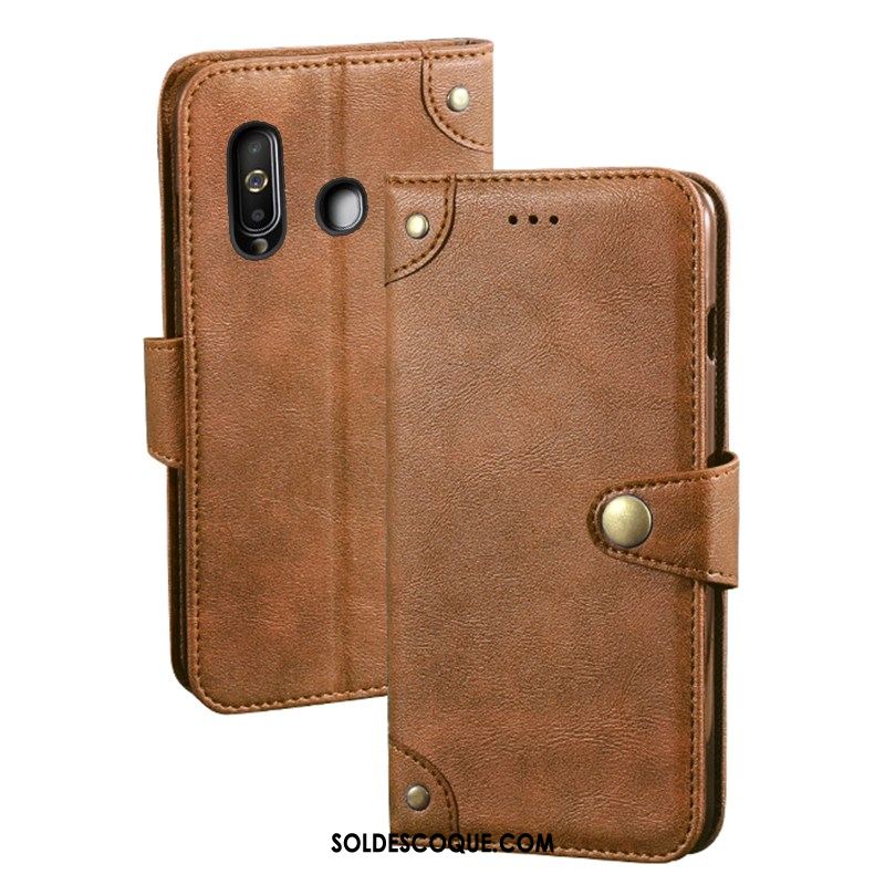 Coque Samsung Galaxy A60 Étui Créatif Rouge Étoile Étui En Cuir Soldes