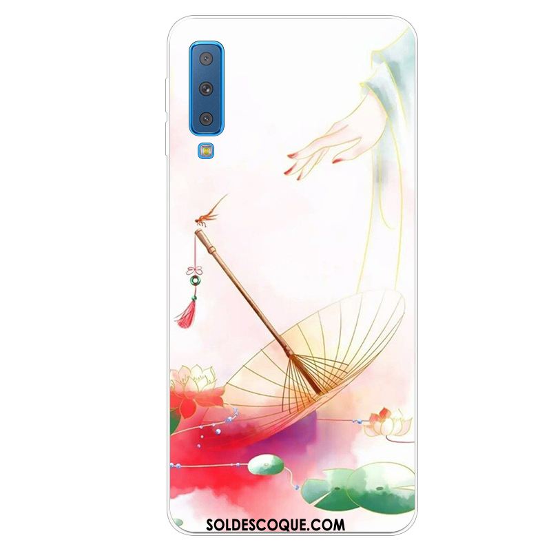 Coque Samsung Galaxy A7 2018 Bleu Étui Vent Étoile Protection En Ligne