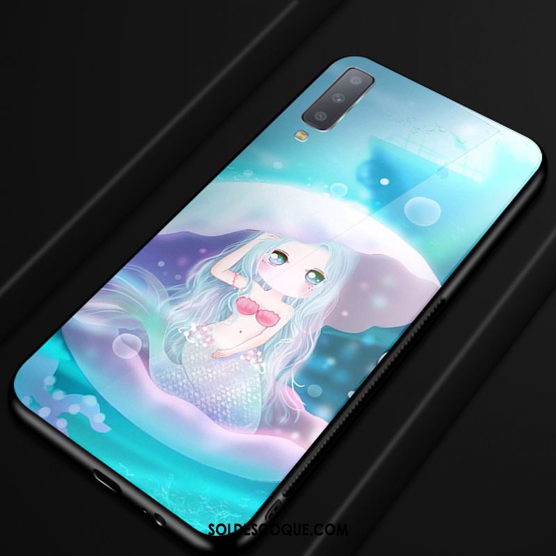 Coque Samsung Galaxy A7 2018 Créatif Charmant Incassable Bleu Difficile En Vente