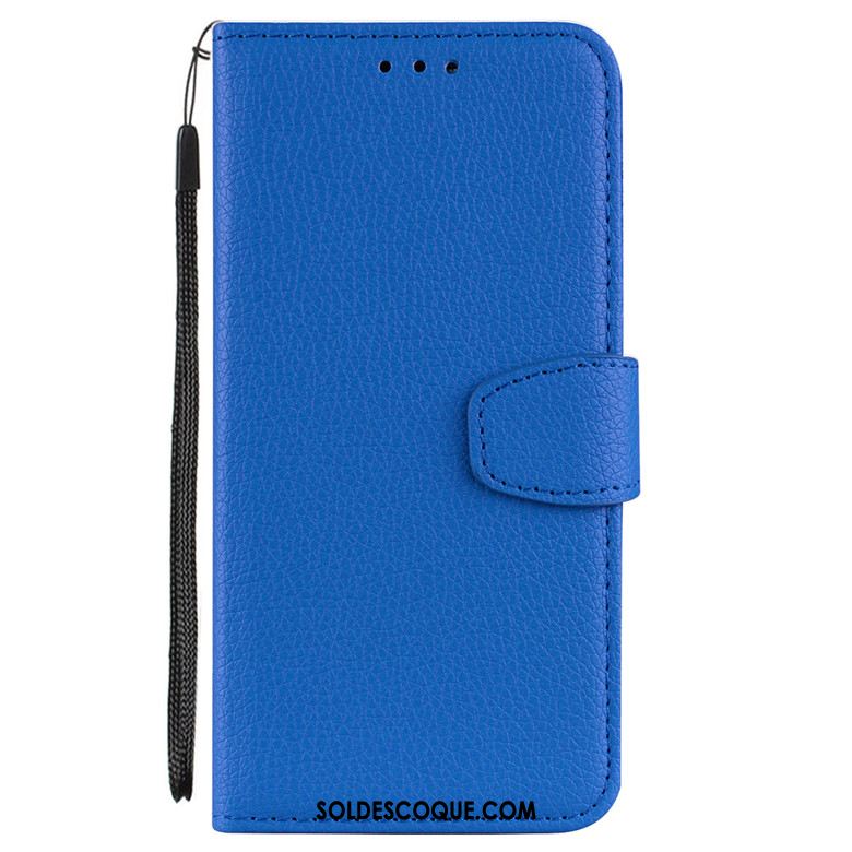 Coque Samsung Galaxy A7 2018 Fluide Doux Bleu Étui En Cuir Incassable Étoile Pas Cher