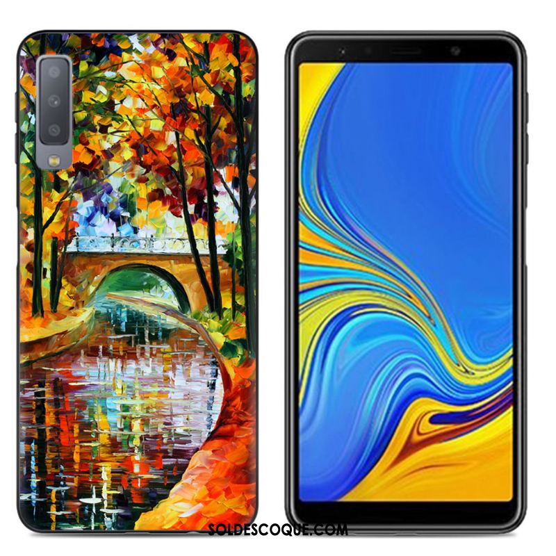 Coque Samsung Galaxy A7 2018 Multicolore Protection Incassable Créatif Peinture Soldes