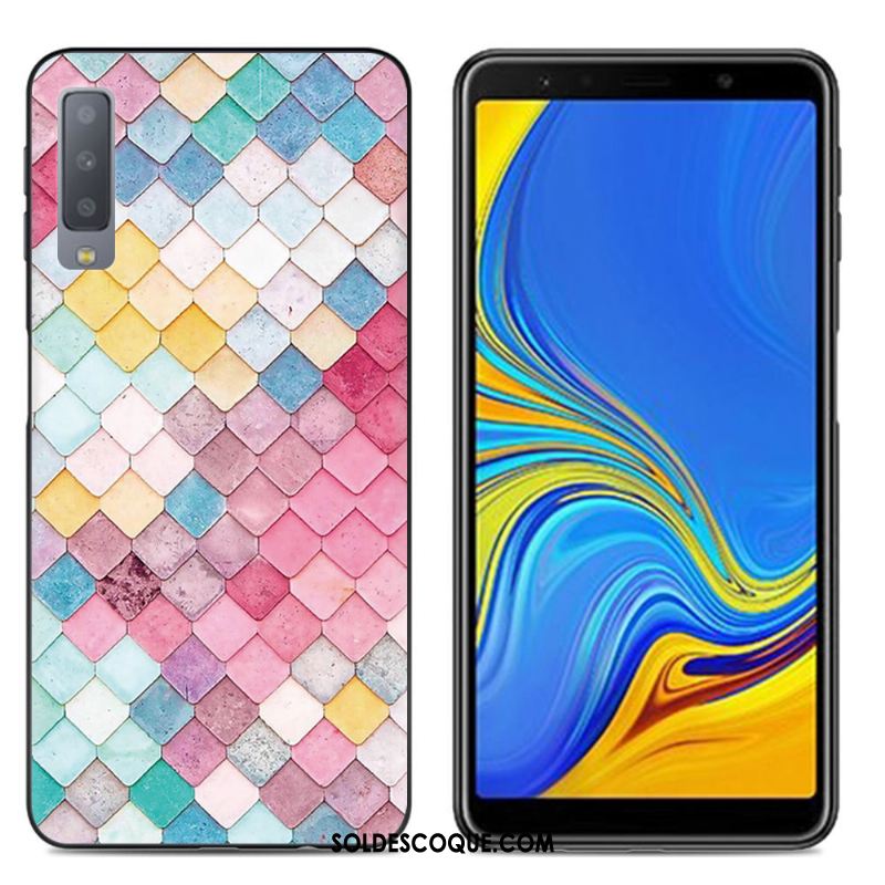 Coque Samsung Galaxy A7 2018 Multicolore Protection Incassable Créatif Peinture Soldes