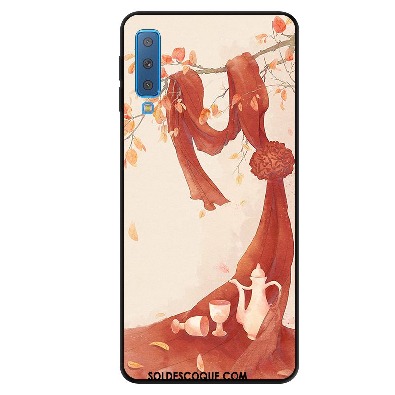 Coque Samsung Galaxy A7 2018 Protection Bleu Téléphone Portable Étoile Dessin Animé Pas Cher