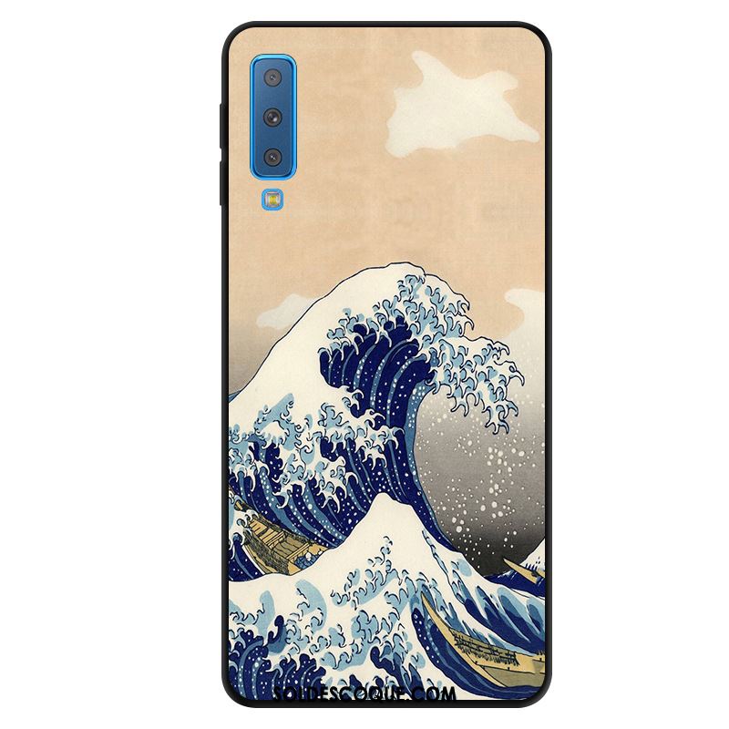 Coque Samsung Galaxy A7 2018 Protection Bleu Téléphone Portable Étoile Dessin Animé Pas Cher