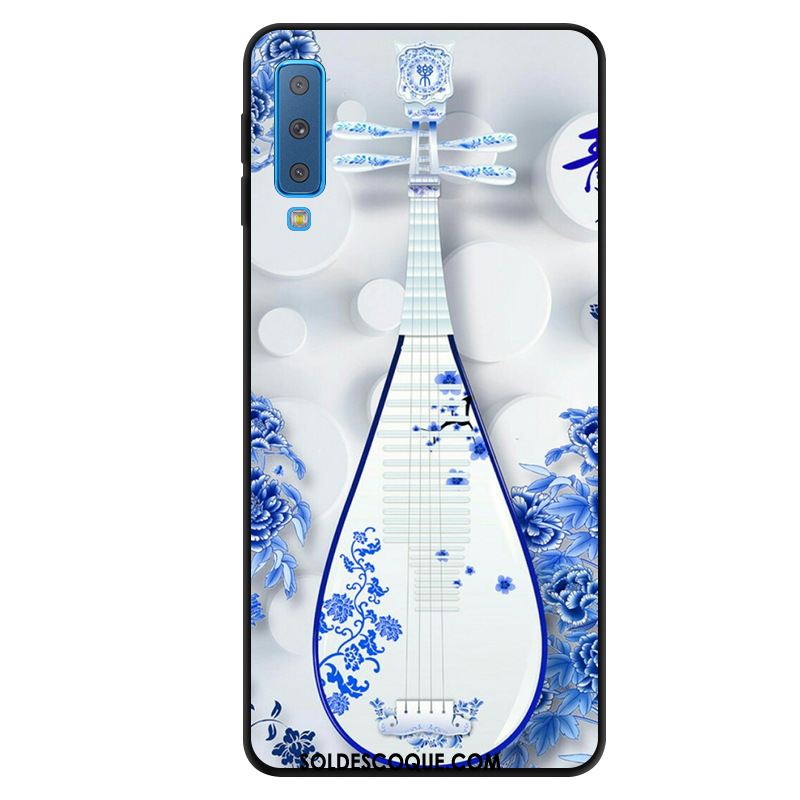 Coque Samsung Galaxy A7 2018 Protection Bleu Téléphone Portable Étoile Dessin Animé Pas Cher