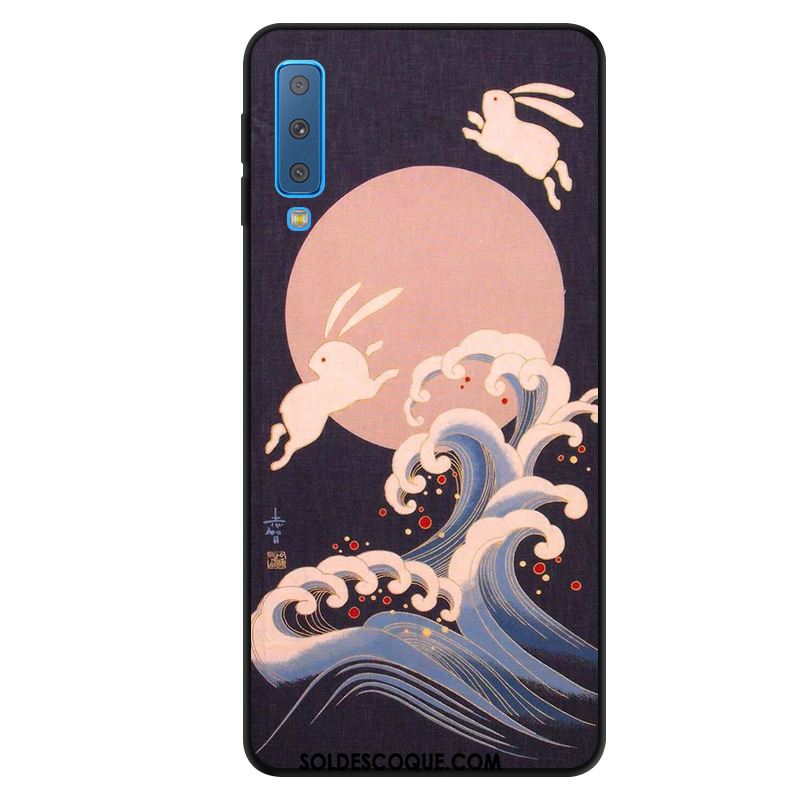 Coque Samsung Galaxy A7 2018 Protection Bleu Téléphone Portable Étoile Dessin Animé Pas Cher