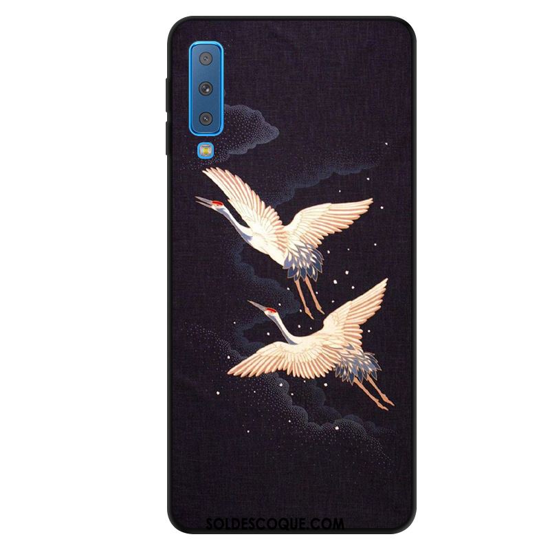 Coque Samsung Galaxy A7 2018 Protection Bleu Téléphone Portable Étoile Dessin Animé Pas Cher