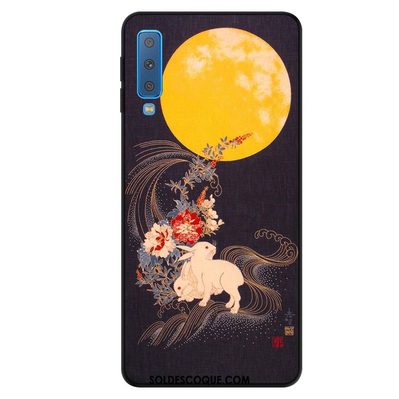 Coque Samsung Galaxy A7 2018 Protection Bleu Téléphone Portable Étoile Dessin Animé Pas Cher