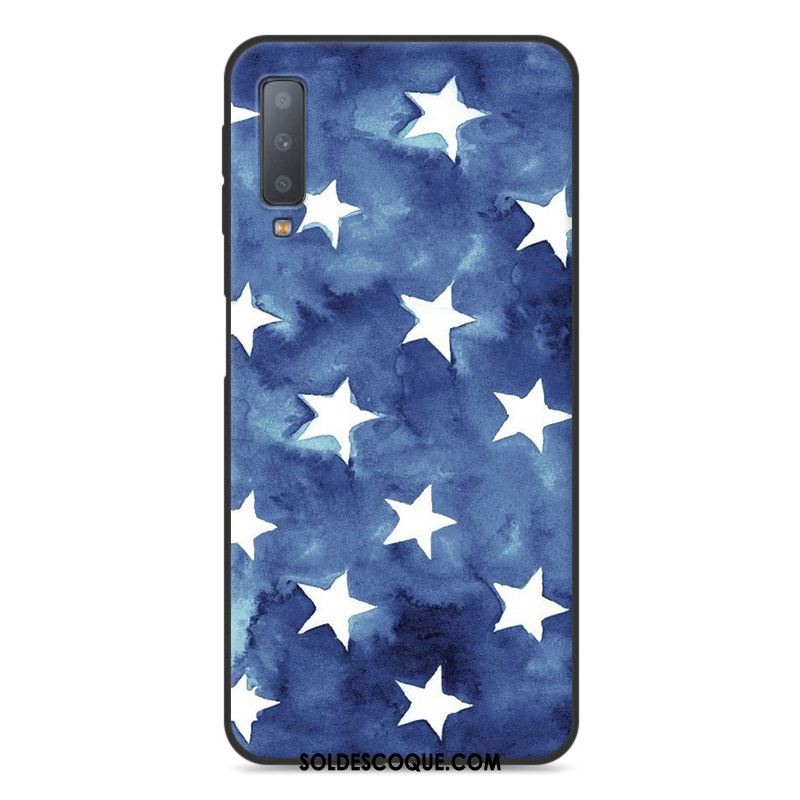 Coque Samsung Galaxy A7 2018 Protection Incassable Bleu Dessin Animé Fluide Doux Soldes