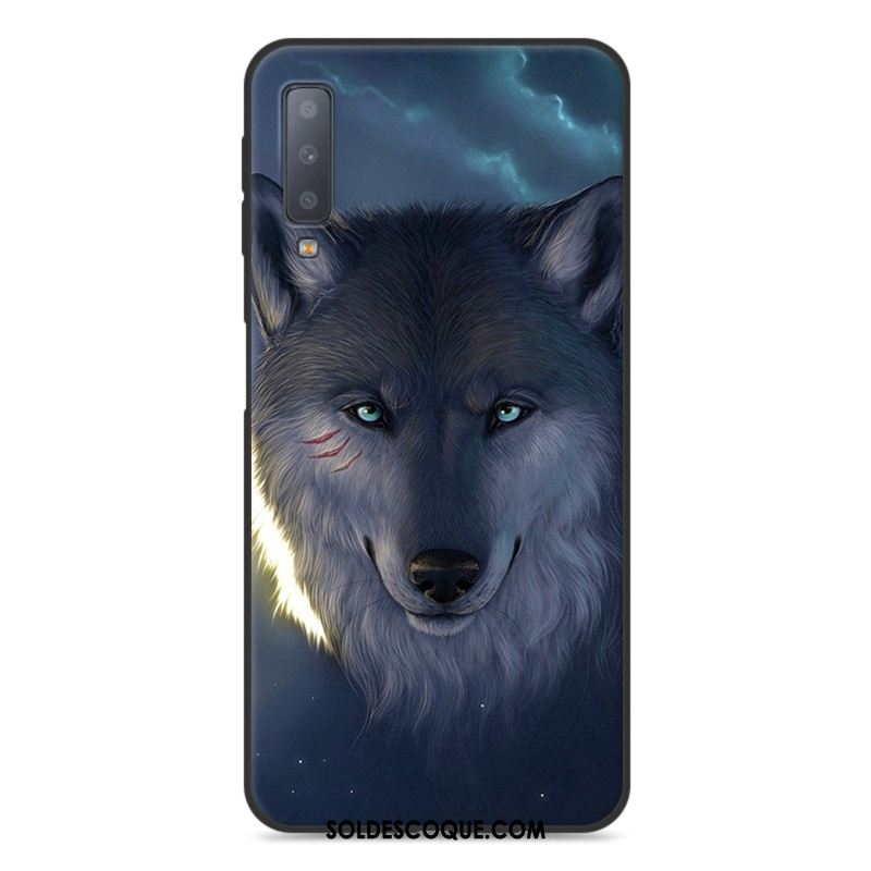 Coque Samsung Galaxy A7 2018 Protection Incassable Bleu Dessin Animé Fluide Doux Soldes