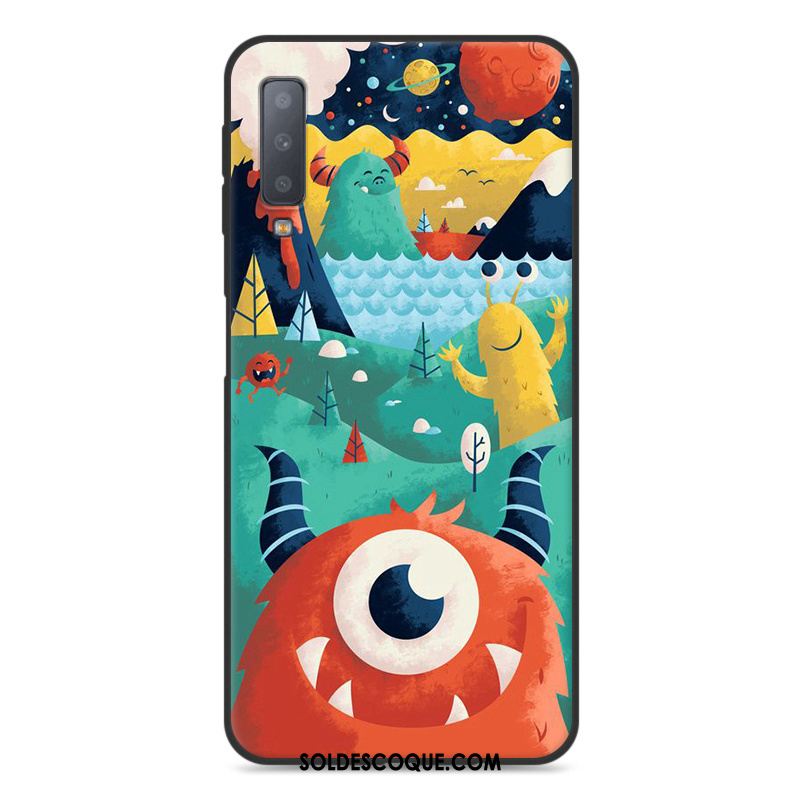 Coque Samsung Galaxy A7 2018 Protection Incassable Bleu Dessin Animé Fluide Doux Soldes