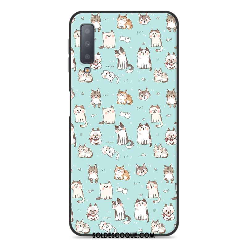 Coque Samsung Galaxy A7 2018 Protection Incassable Bleu Dessin Animé Fluide Doux Soldes