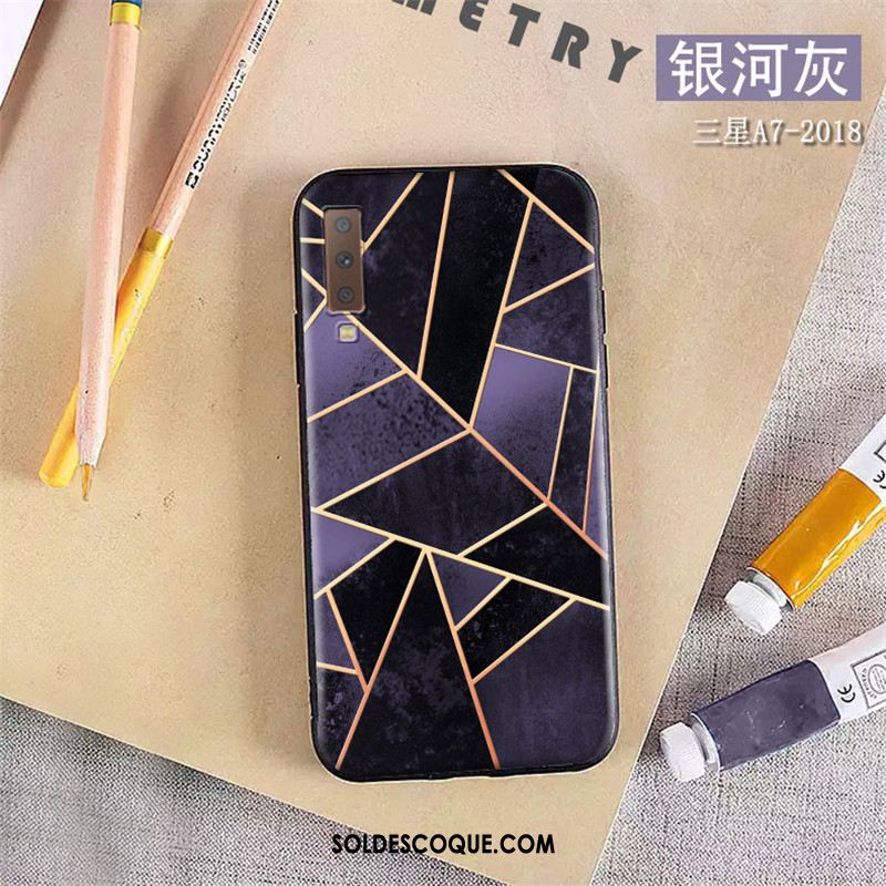 Coque Samsung Galaxy A7 2018 Protection Violet Étoile Étui Silicone France