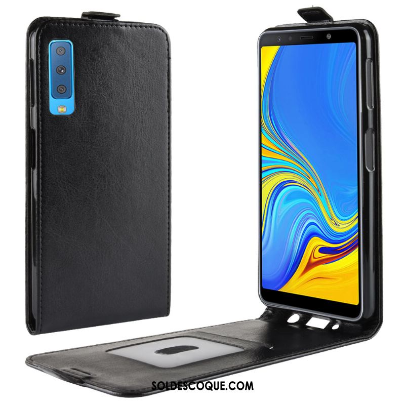 Coque Samsung Galaxy A7 2018 Protection Étui En Cuir Modèle Fleurie Étoile Carte Pas Cher