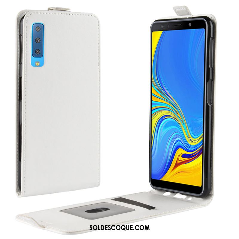 Coque Samsung Galaxy A7 2018 Protection Étui En Cuir Modèle Fleurie Étoile Carte Pas Cher