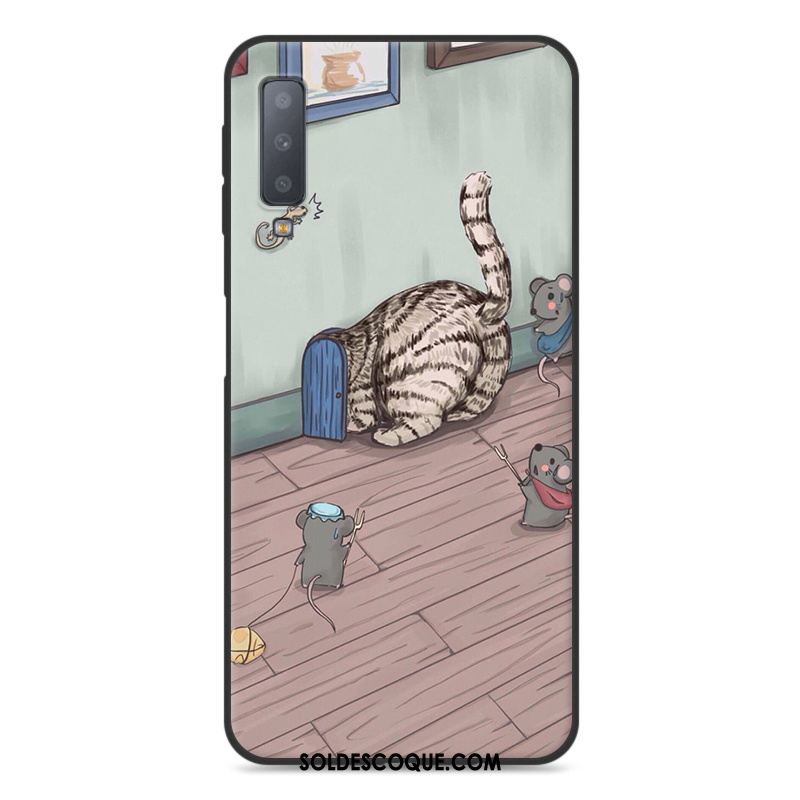 Coque Samsung Galaxy A7 2018 Tout Compris Dessin Animé Bleu Téléphone Portable Étui Pas Cher