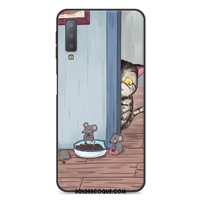 Coque Samsung Galaxy A7 2018 Tout Compris Dessin Animé Bleu Téléphone Portable Étui Pas Cher