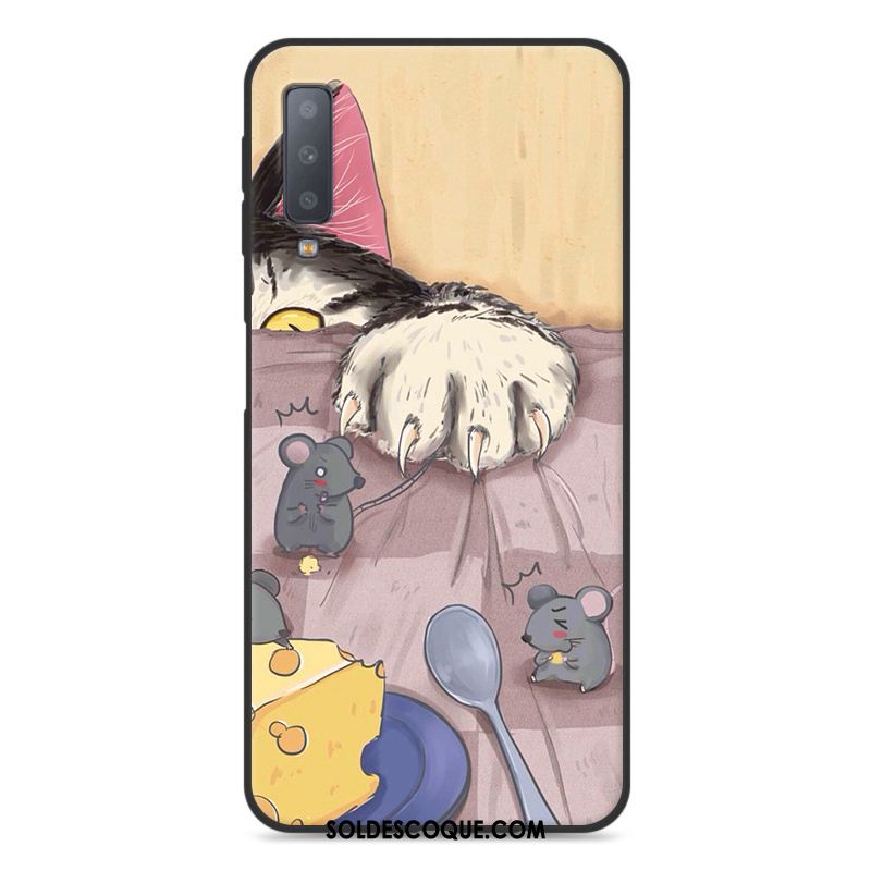 Coque Samsung Galaxy A7 2018 Tout Compris Dessin Animé Bleu Téléphone Portable Étui Pas Cher