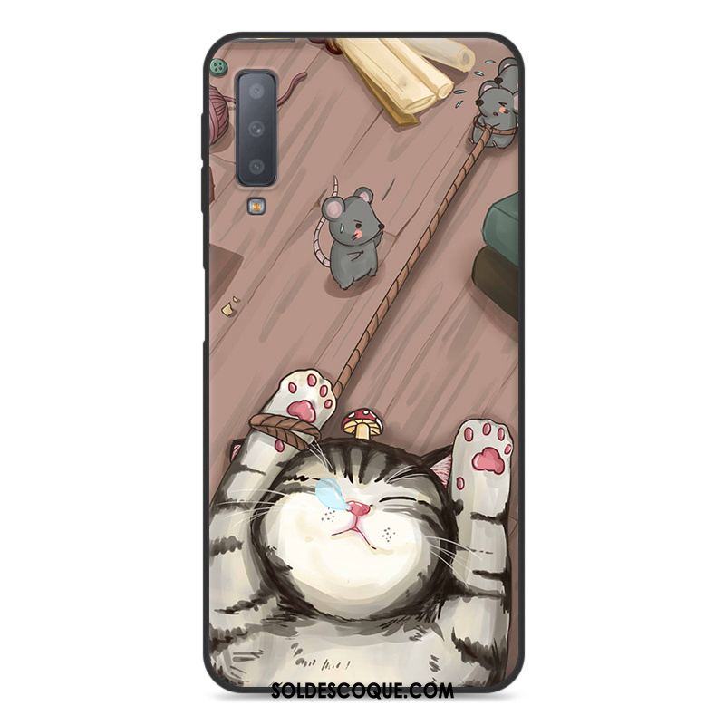 Coque Samsung Galaxy A7 2018 Tout Compris Dessin Animé Bleu Téléphone Portable Étui Pas Cher