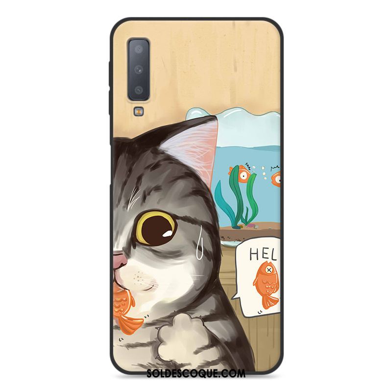 Coque Samsung Galaxy A7 2018 Tout Compris Dessin Animé Bleu Téléphone Portable Étui Pas Cher