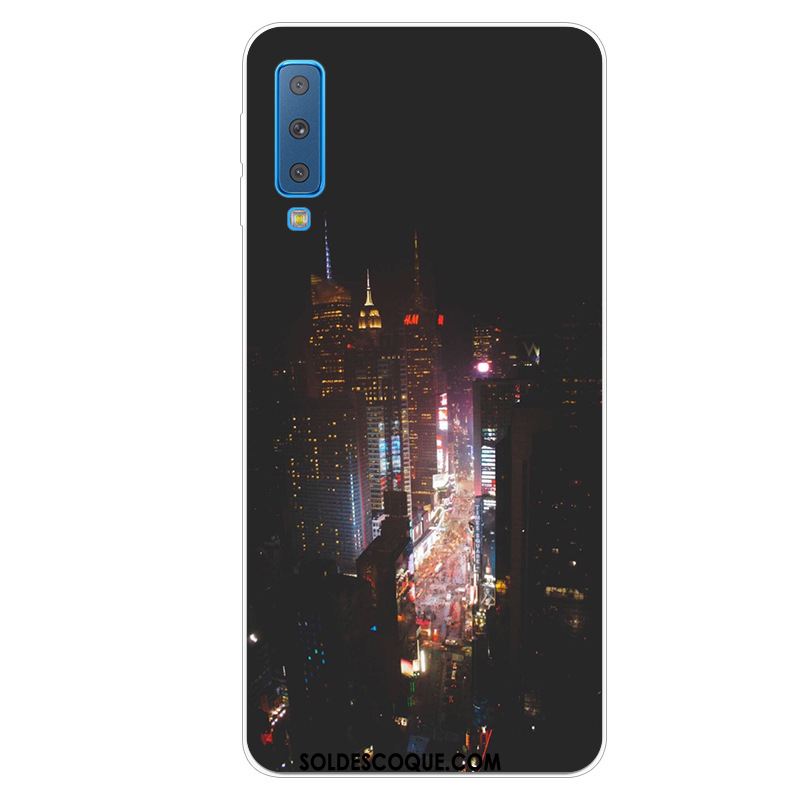 Coque Samsung Galaxy A7 2018 Téléphone Portable Protection Bleu Étui Étoile Pas Cher