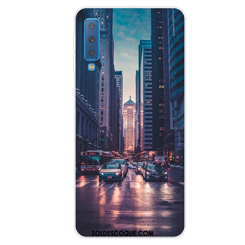 Coque Samsung Galaxy A7 2018 Téléphone Portable Protection Bleu Étui Étoile Pas Cher