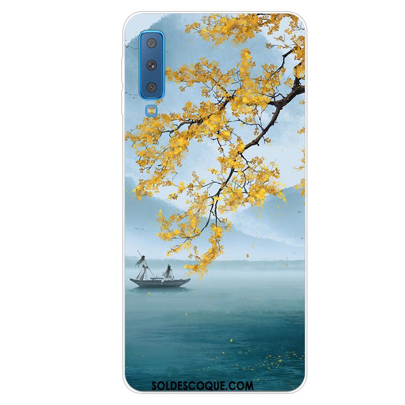 Coque Samsung Galaxy A7 2018 Téléphone Portable Protection Bleu Étui Étoile Pas Cher