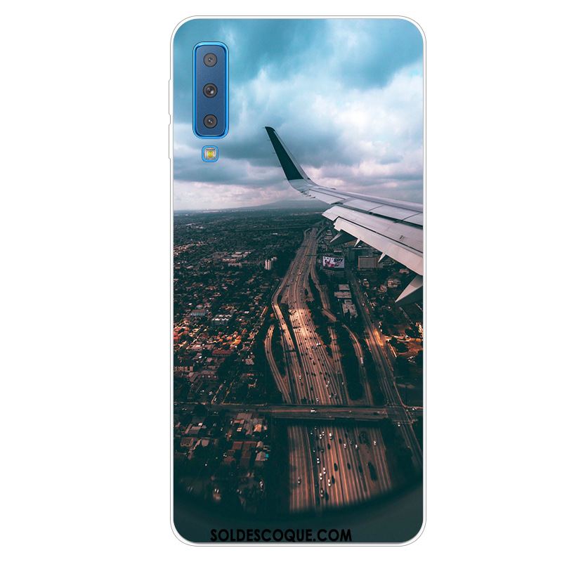 Coque Samsung Galaxy A7 2018 Téléphone Portable Protection Bleu Étui Étoile Pas Cher