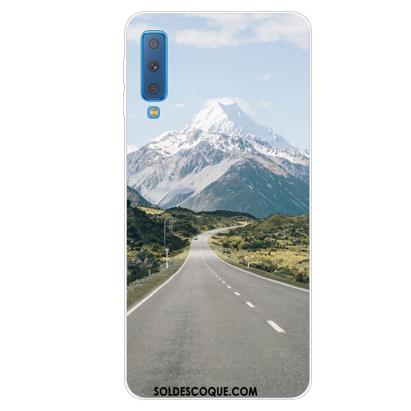 Coque Samsung Galaxy A7 2018 Téléphone Portable Protection Bleu Étui Étoile Pas Cher