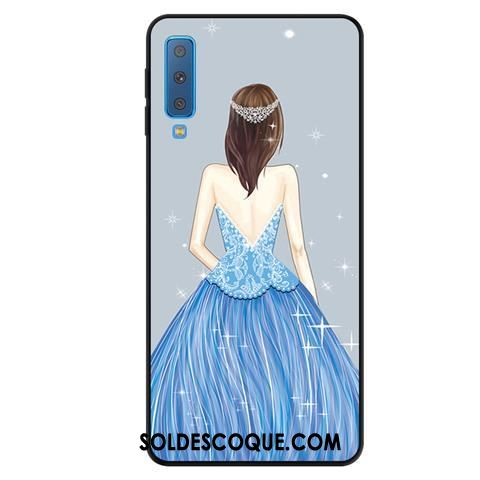 Coque Samsung Galaxy A7 2018 Yarn Téléphone Portable Rouge Étoile Fluide Doux En Vente