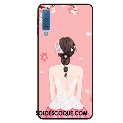 Coque Samsung Galaxy A7 2018 Yarn Téléphone Portable Rouge Étoile Fluide Doux En Vente