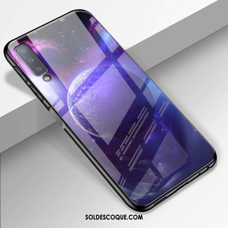 Coque Samsung Galaxy A7 2018 Étui Tout Compris Silicone Protection Violet Pas Cher