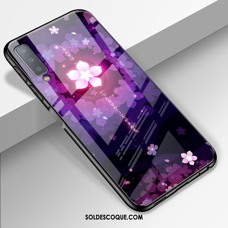 Coque Samsung Galaxy A7 2018 Étui Tout Compris Silicone Protection Violet Pas Cher